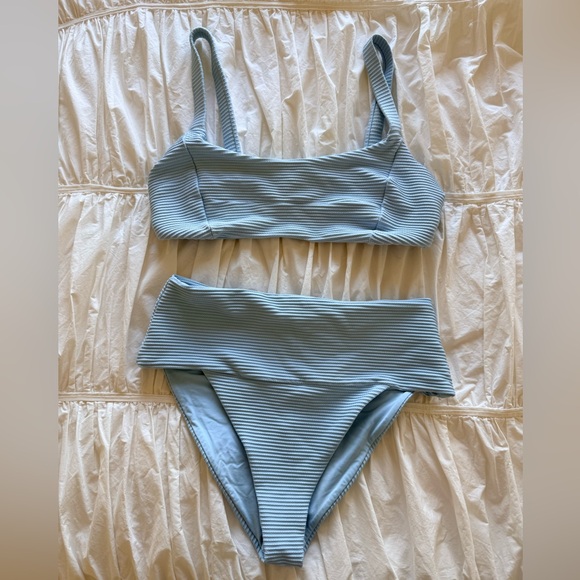 Lspace Blue Ribbed Bikini - Picture 2 of 3